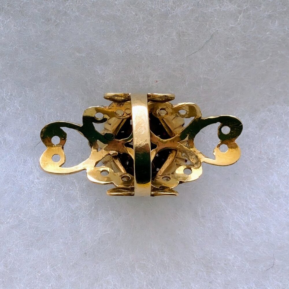 Antique Large Solid 14k Yellow Gold Ruby Sapphire… - image 7